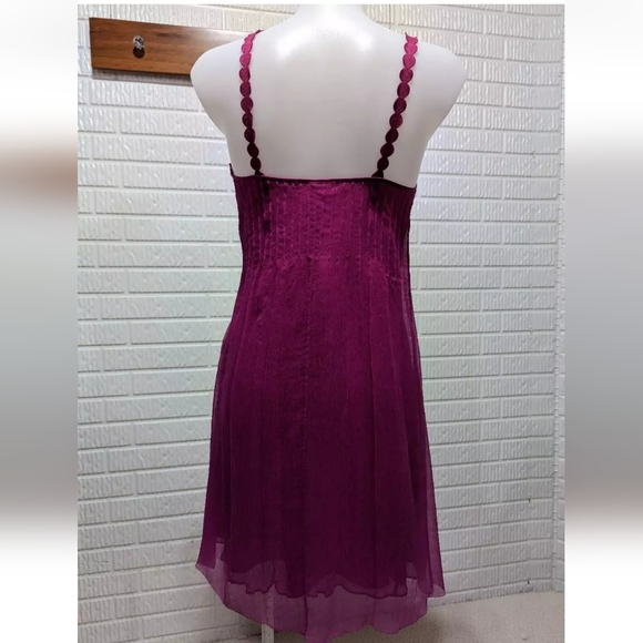 CATHERINE MALANDRINO CREPE SILK DRESS,PURPLE-MAGENTA 2P - Picture 2 of 9